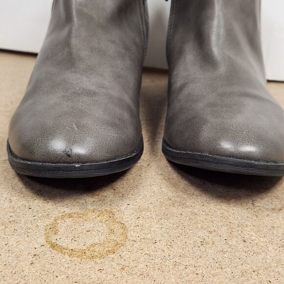 American Rag Cadee Ankle Boots Brown grey Faux Leather Side Zips Womens 8 M - Picture 4 of 14